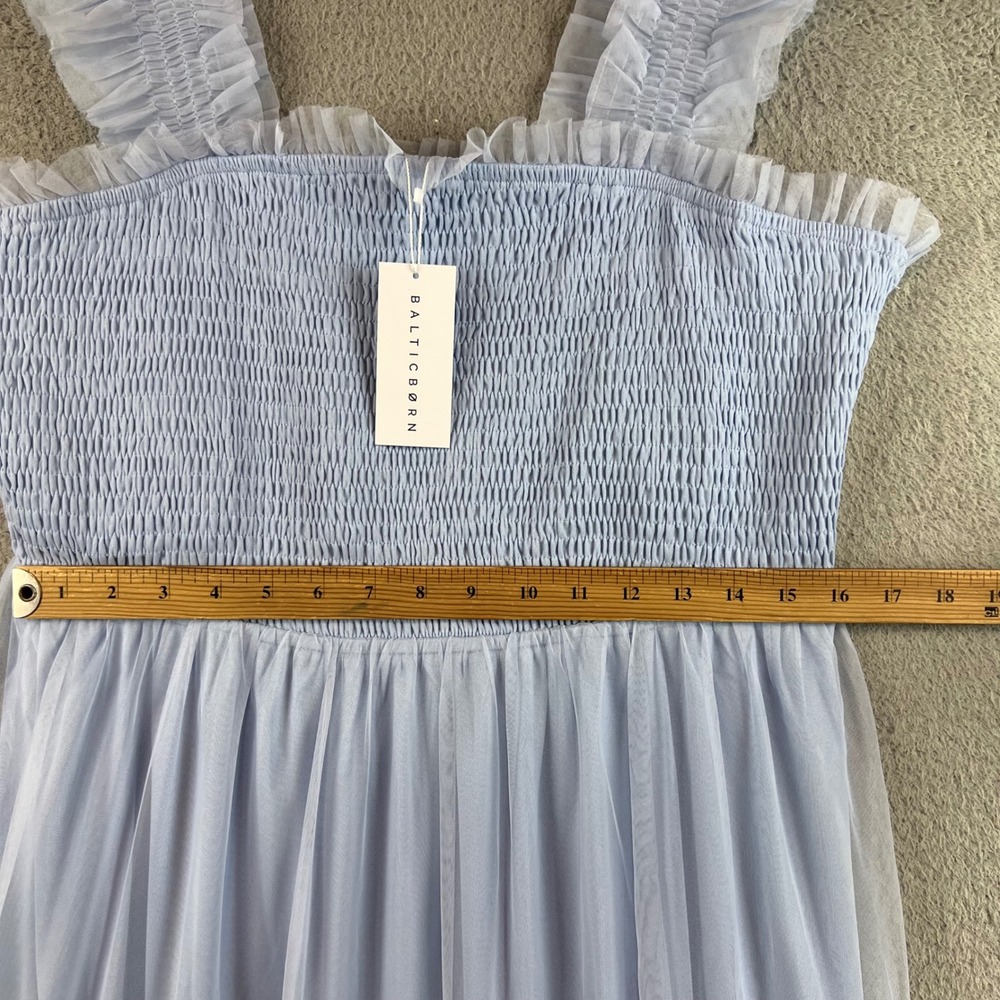 Baltic Born Light Blue Emma Smocked Tulle Dress Ruffle Strap 3XL - Picture 8 of 13